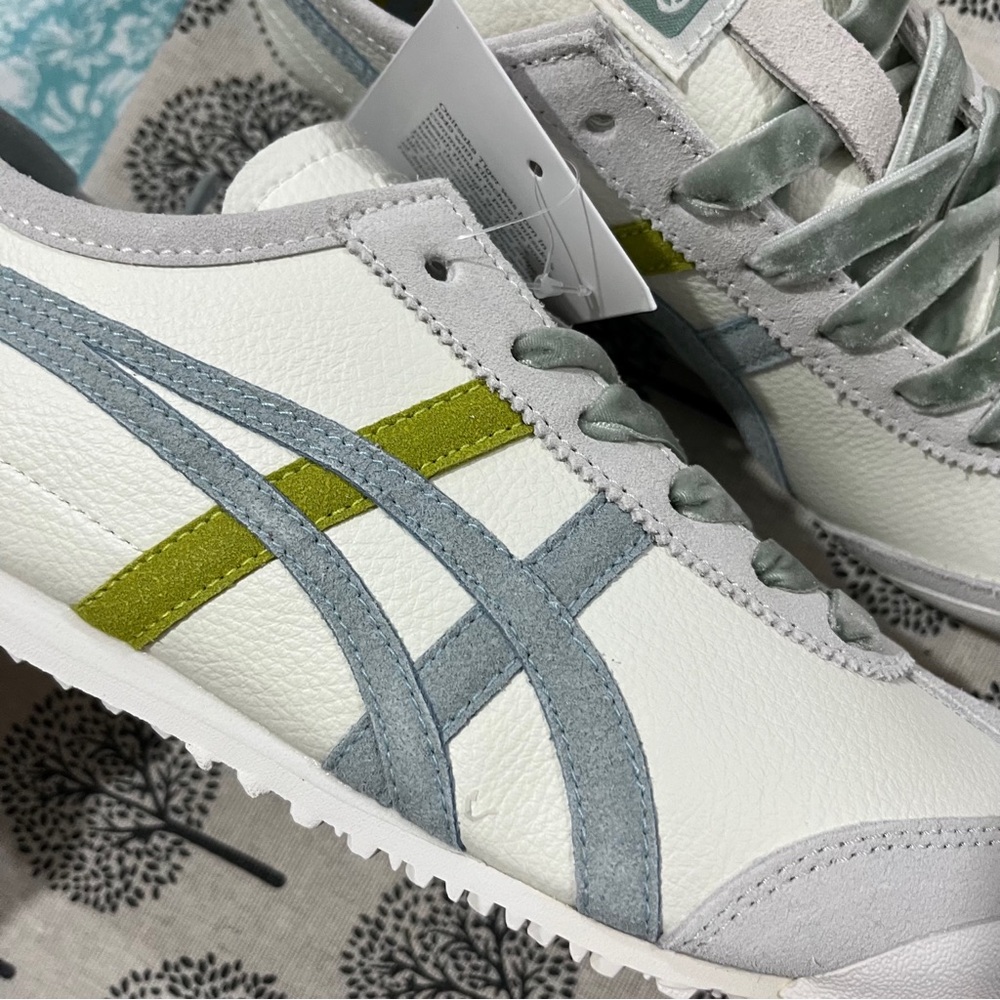 Onitsuka Tiger by Asics Women's White & Light Green Retro Sneakers - Picture 8 of 10